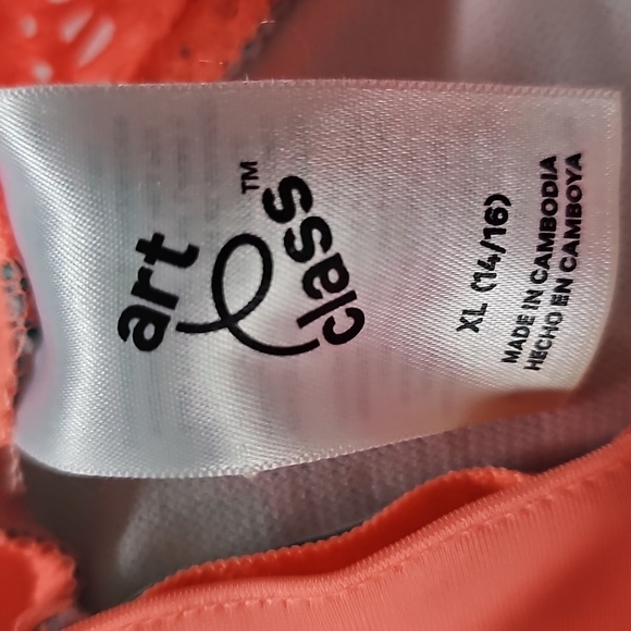 Girls Bathing Suit, Coral Palm One Piece, Size XL 14/16 - Picture 6 of 7